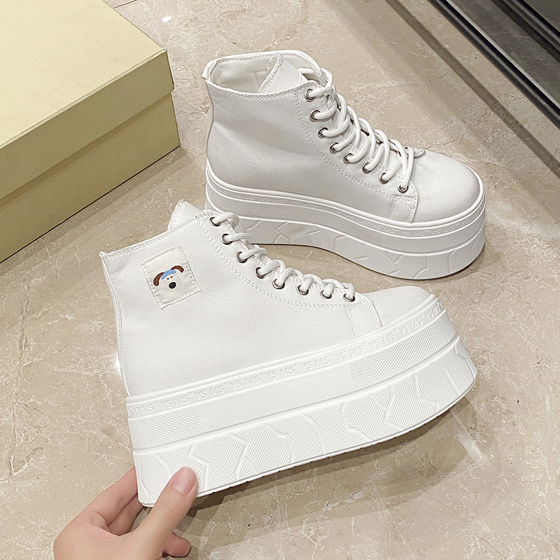 Canvas Sneaker High - Women's Canvas Thick Bottom Heightening Platform