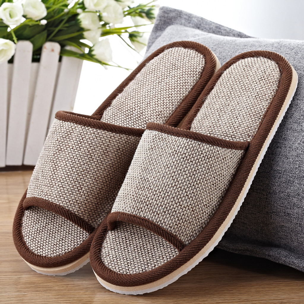 Men'S Shoes To Women'S Size - Linen Slippers For Men And Women