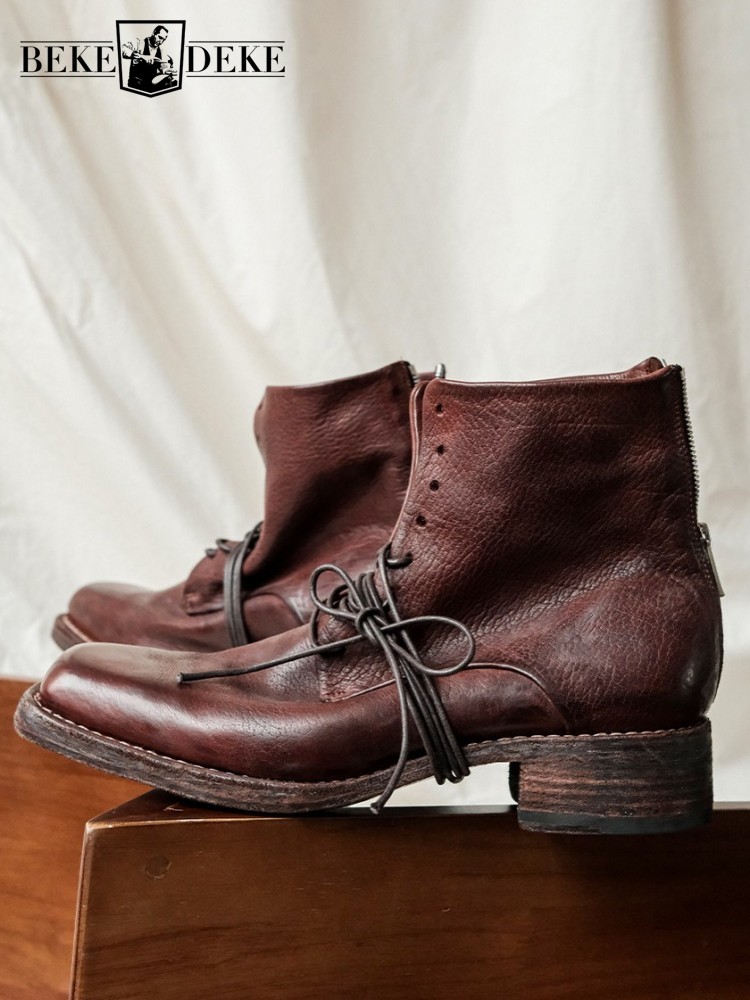 Retro Fashion Male Zipper Genu - مراجعة Men'S Shoes Height Increase وسعره