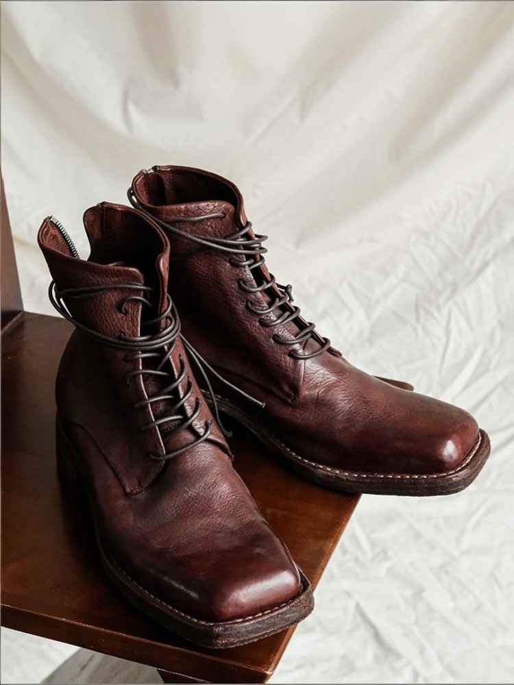 Retro Fashion Male Zipper Genu - مراجعة Men'S Shoes Height Increase وسعره