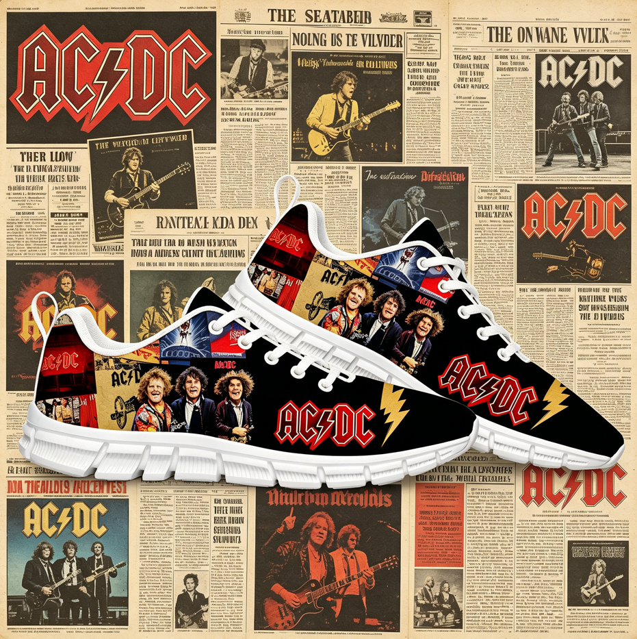 AC Rock Band DC Custom Printed - مراجعة Men'S Shoes Dc وسعره