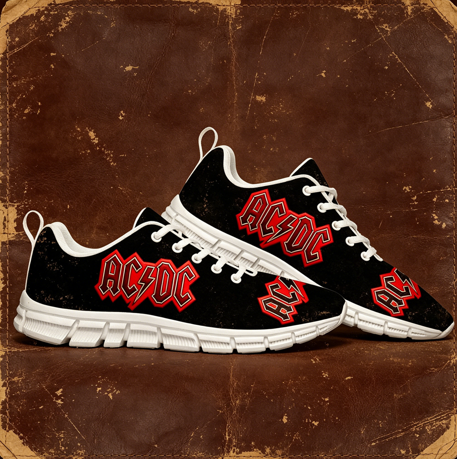 AC Rock Band DC Custom Printed - مراجعة Men'S Shoes Dc وسعره