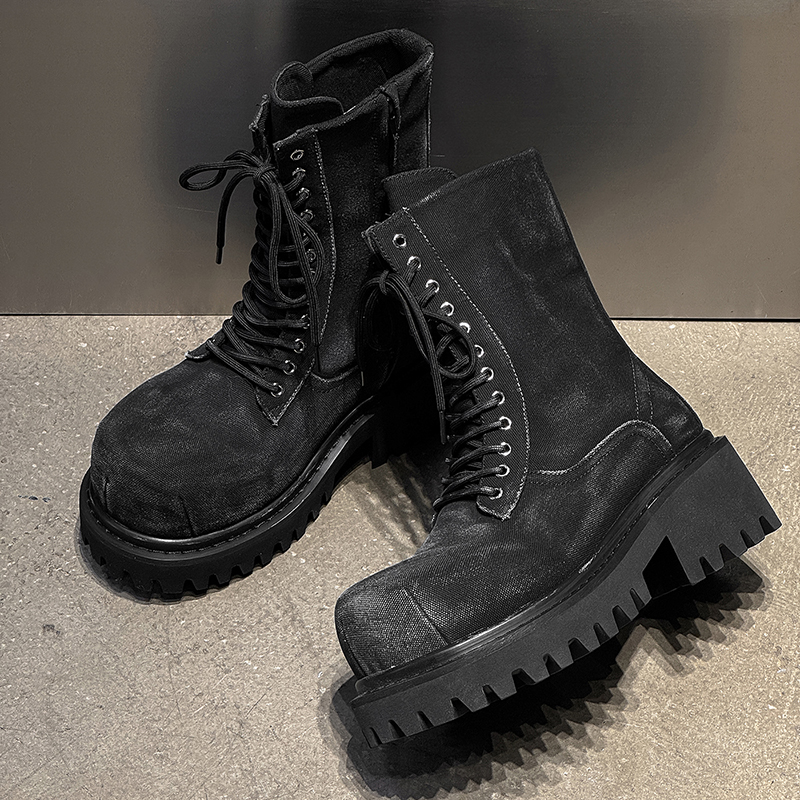 High Quality Retro Denim High  - مراجعة Men'S Shoes Height Increase وسعره