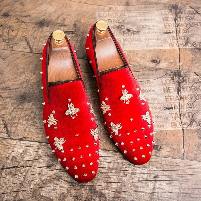 rivets men's dress shoes red b - مراجعة Men Shoes Official وسعره