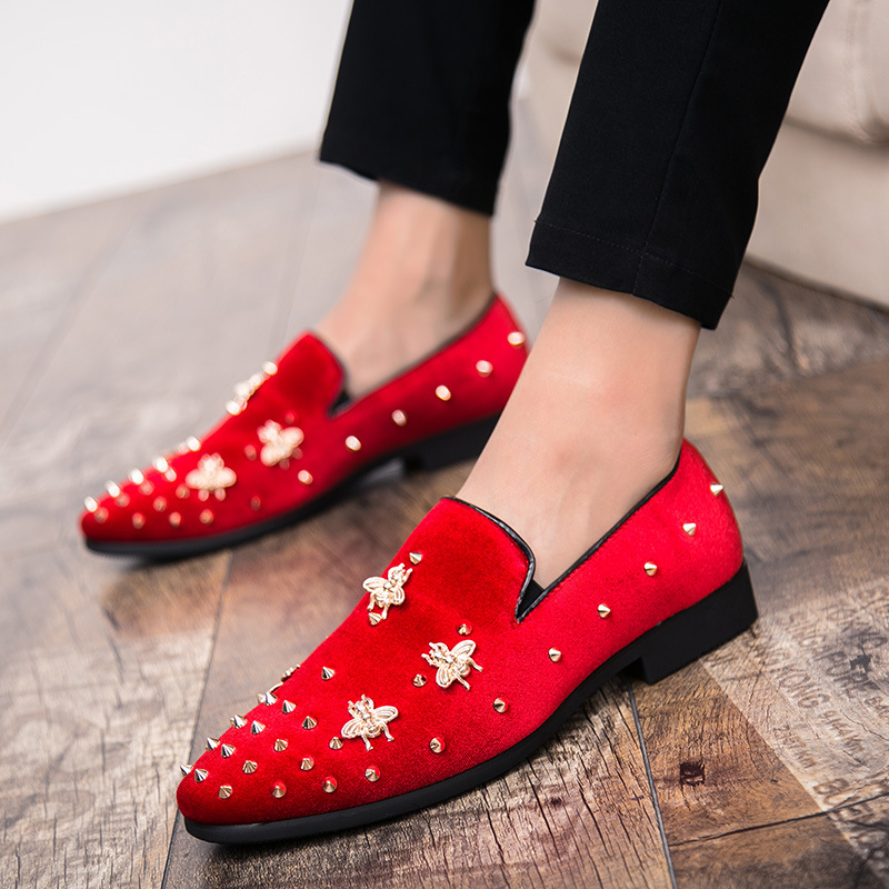 rivets men's dress shoes red b - مراجعة Men Shoes Official وسعره