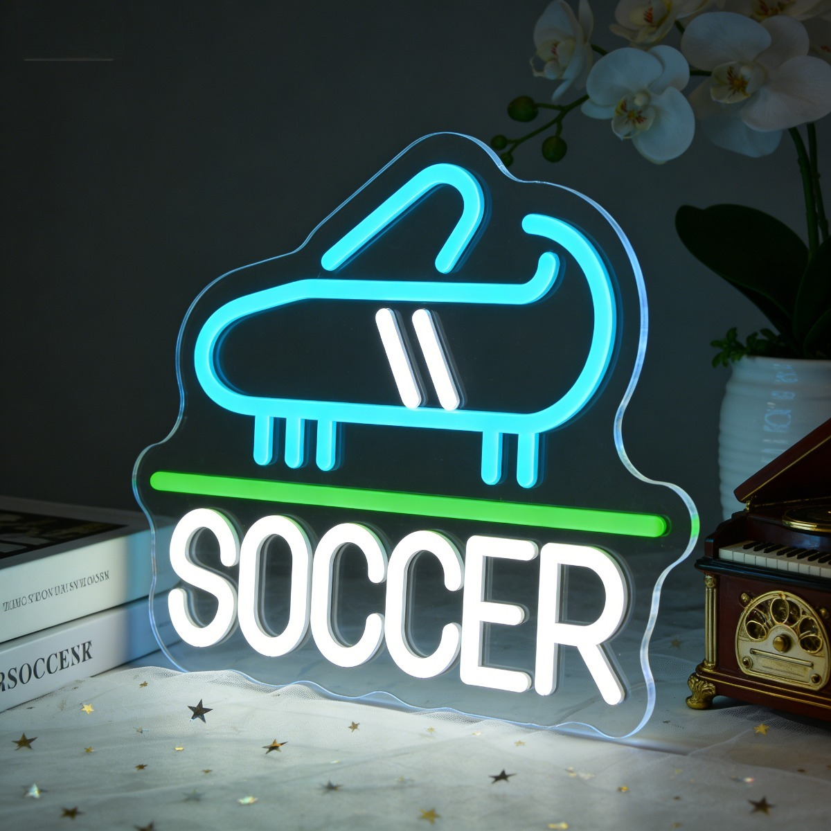 Soccer Shoe Neon Sign LED Nigh - مراجعة Men'S Shoes Dc وسعره