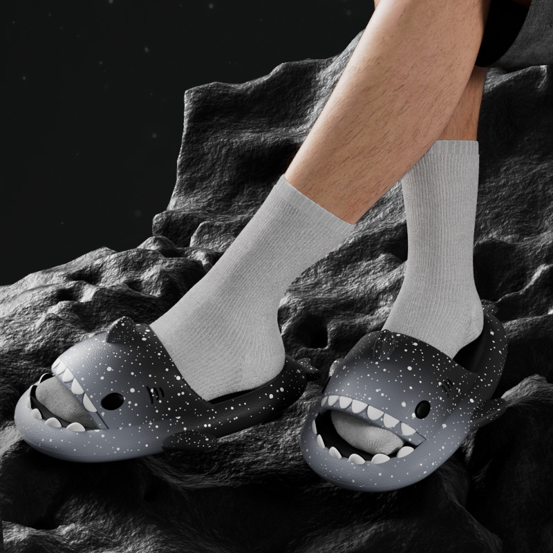 Cute Cartoon Shark Slippers Fo - مراجعة Men'S Shoes To Women'S وسعره