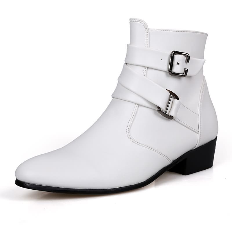 Luxury Men Boots Leather Chels - مراجعة Men Shoes White Colour وسعره