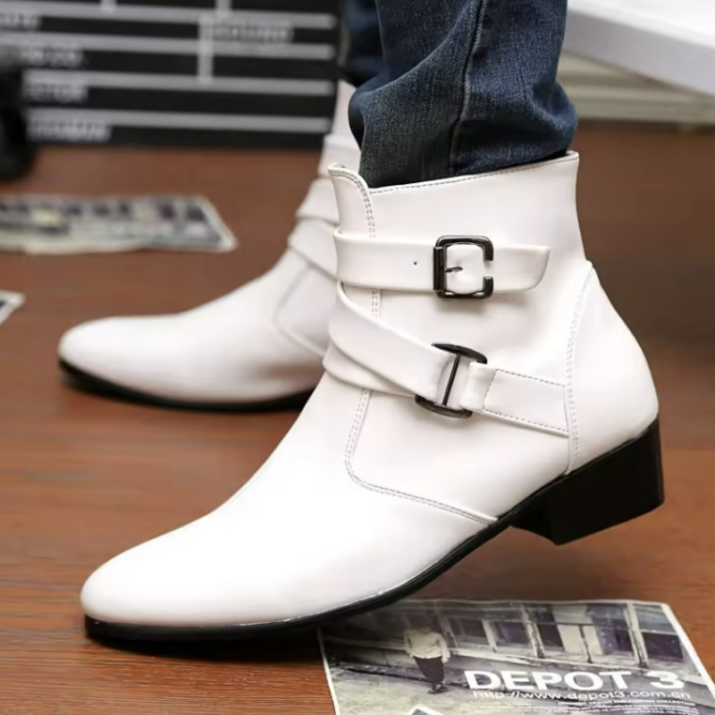 Luxury Men Boots Leather Chels - مراجعة Men Shoes White Colour وسعره