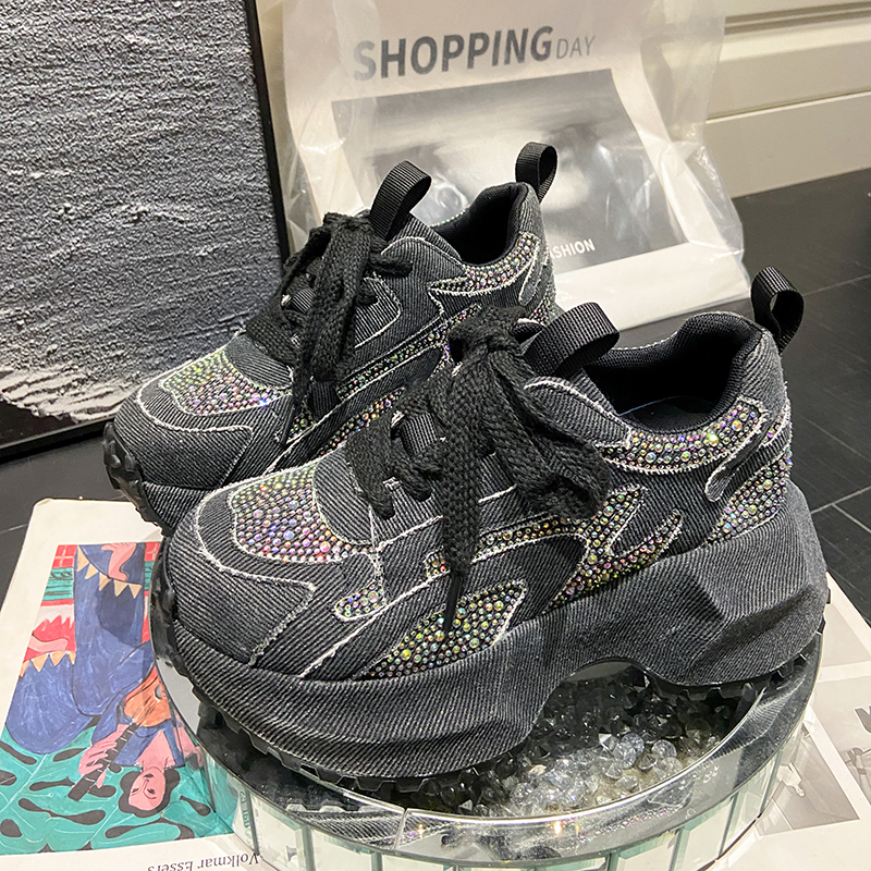 7CM Women Silver Crystal Casua - مراجعة Canvas Sneaker High وسعره
