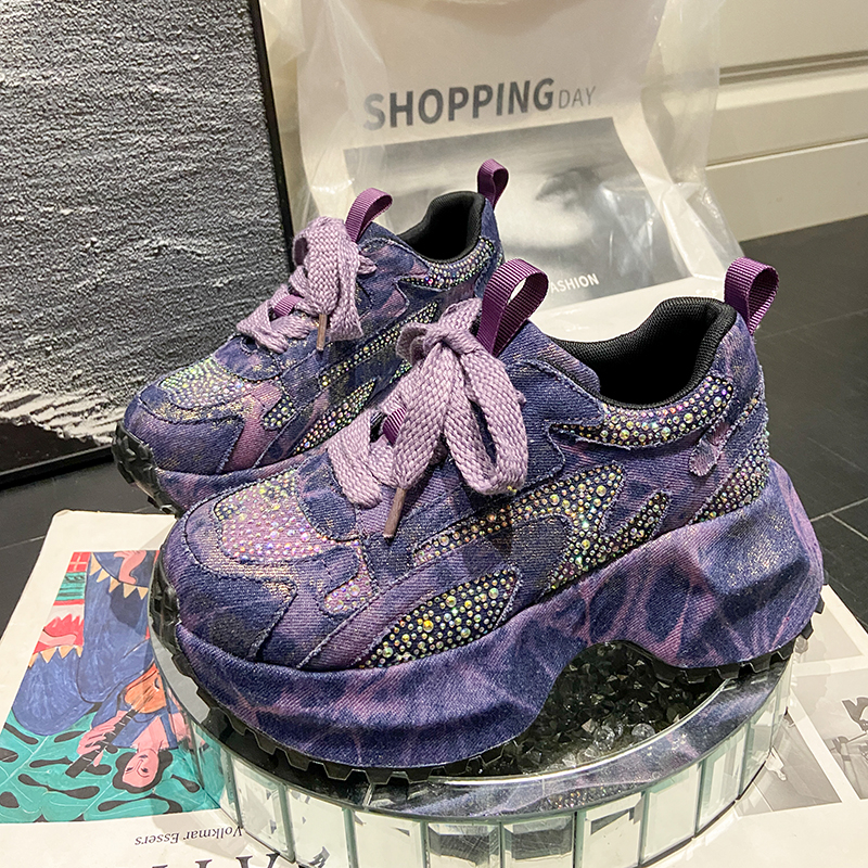 7CM Women Silver Crystal Casua - مراجعة Canvas Sneaker High وسعره