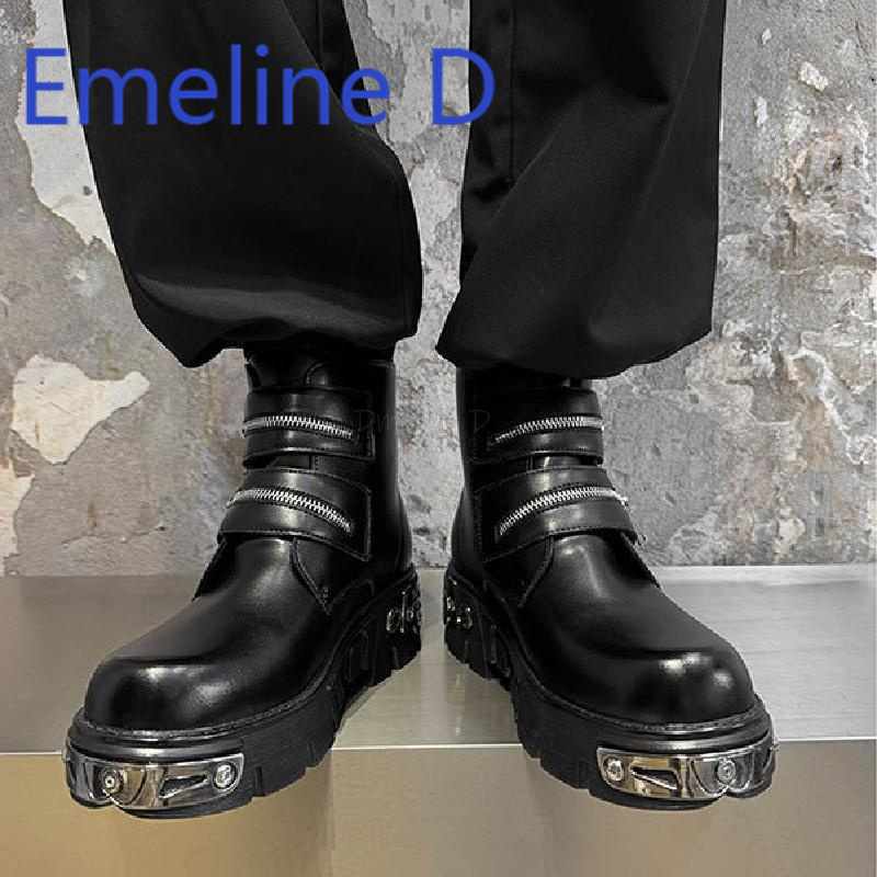 Dark Punk High Top Shoes Fashi - مراجعة Men'S Shoes Height Increase وسعره