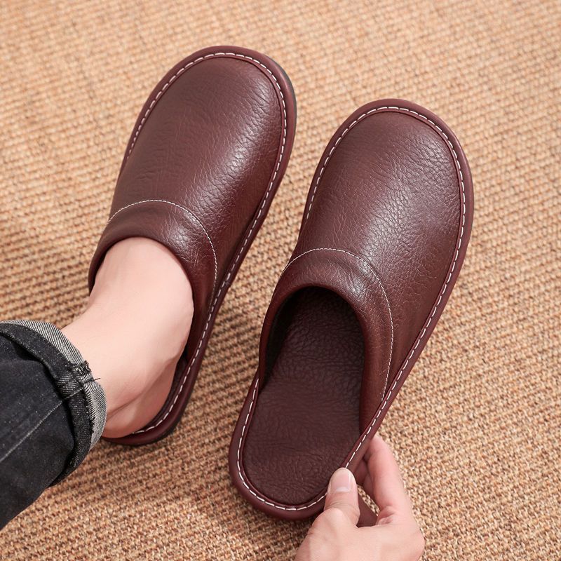 Concise Faux Leather Slippers  - مراجعة Men'S Shoes Size 42 In Us وسعره