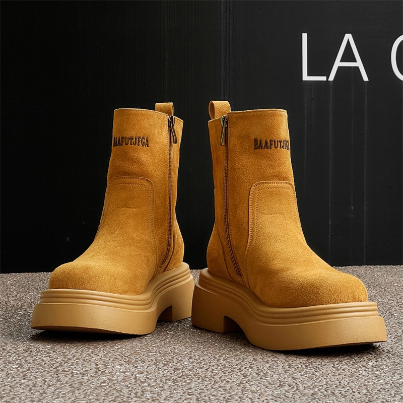 Winter Europe America Retro Th - مراجعة Men'S Shoes Height Increase وسعره
