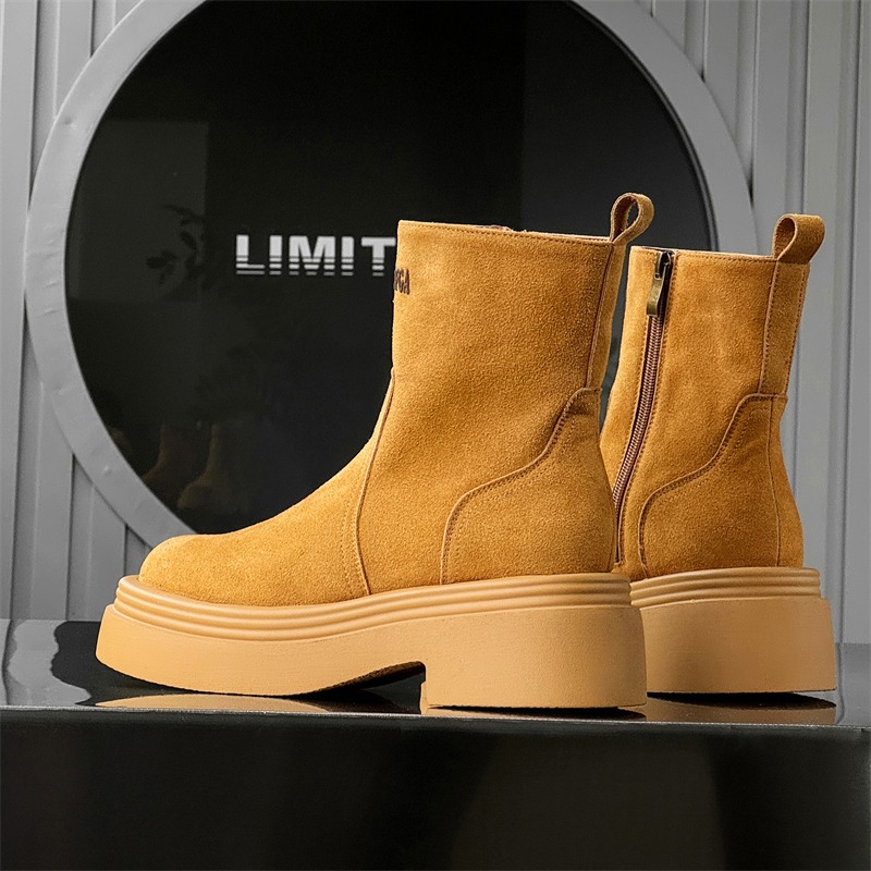 Winter Europe America Retro Th - مراجعة Men'S Shoes Height Increase وسعره